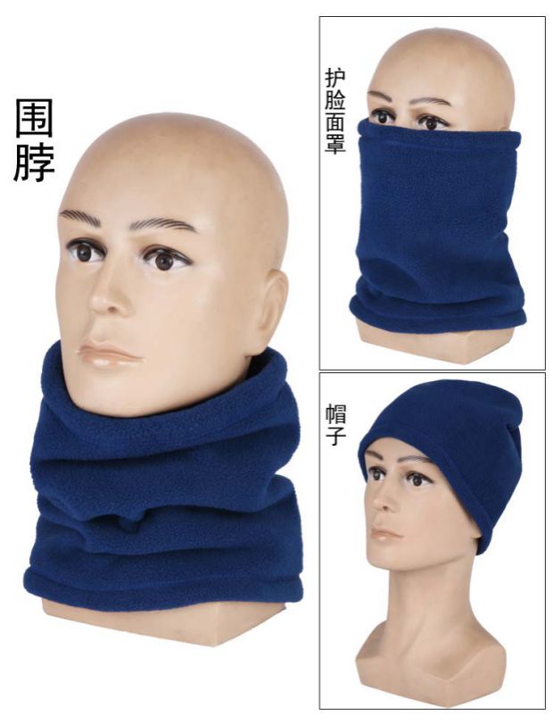 Ngoài trời lông cừu bib nam và nữ thiết lập mũ trùm đầu mùa đông đa chức năng thể thao cưỡi mũ trùm mặt nạ ấm mũ khăn rằn