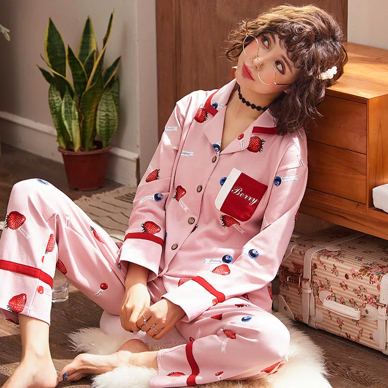 Quần áo giam giữ mùa xuân và mùa thu sau sinh bằng vải cotton nguyên chất đồ ngủ cho con bú phụ nữ mùa hè mỏng lỏng lẻo bộ đồ dịch vụ nhà hộ sinh - Giải trí mặc / Mum mặc