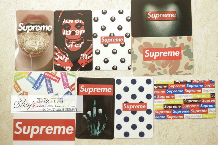 Original Supr*me BAPE Stussy Tide brand bus traffic student rice crystal card stickers
