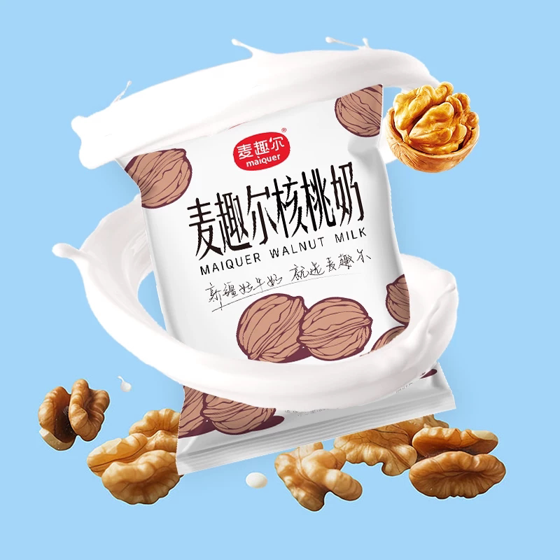 麦趣尔枕包核桃牛奶整箱200g*20袋装新疆全脂生牛乳牛奶家庭装 枕枕实拍商品图