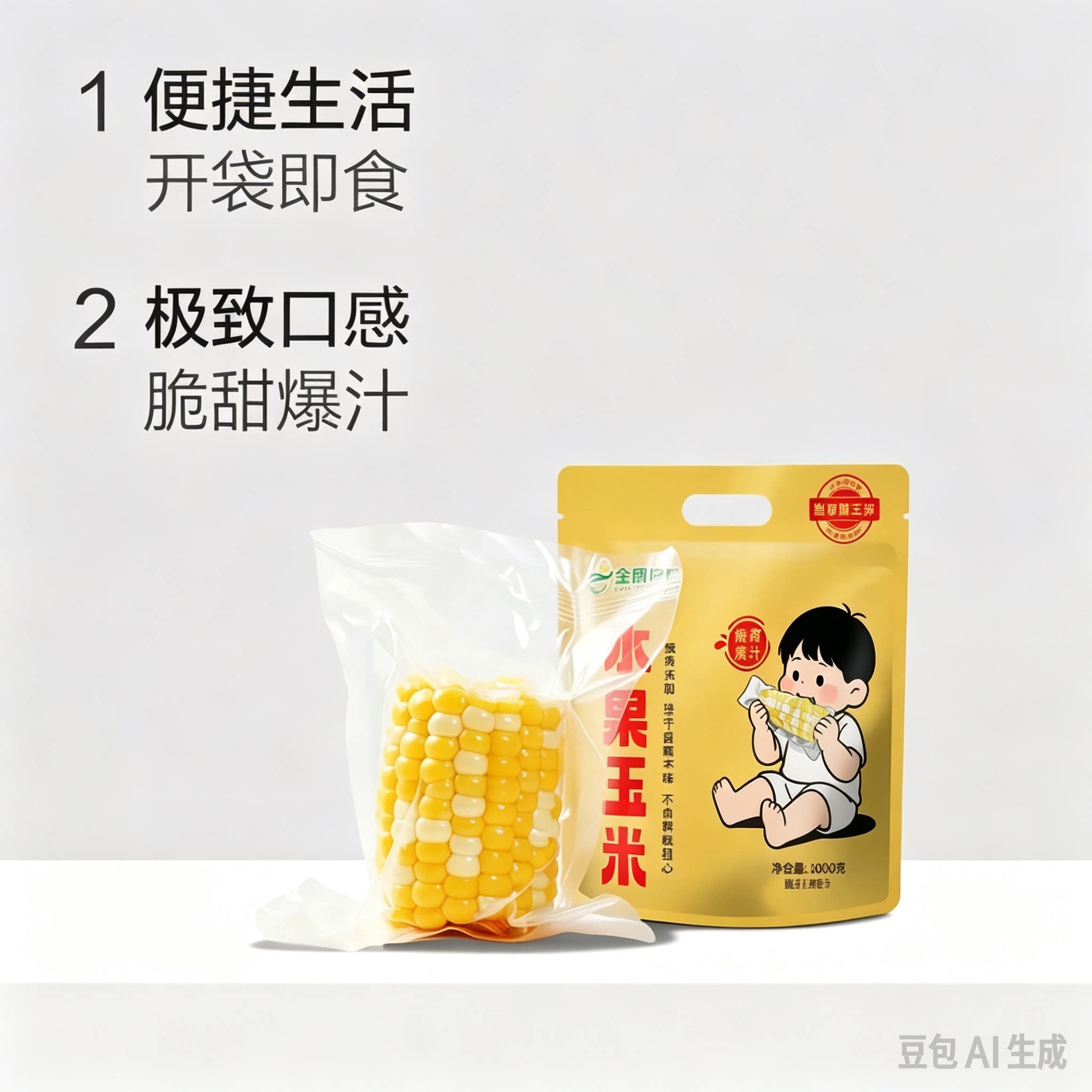 水果玉米开袋即食双色甜脆多汁低脂代餐主食