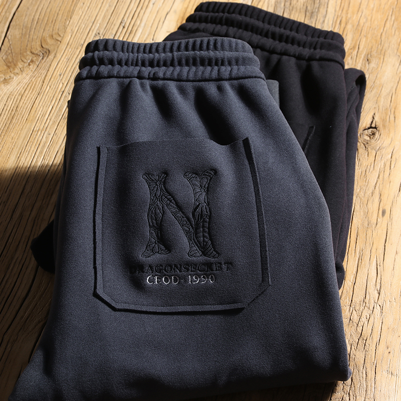 MAROLIO Retro Dressing Technique~580g Mu Velvet Windproof Pants Double-sided Fleece Water Repellent Casual Fashion Keeping Warm