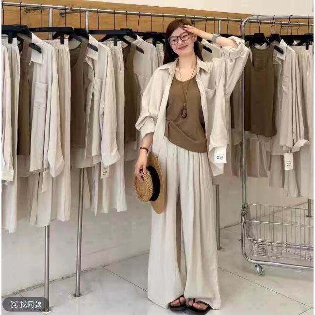 Bargain Find 0523【Nana's New Arrivals】Lyocell Linen Three-Piece Set, No Fading or Replacement Needed, Meina Top