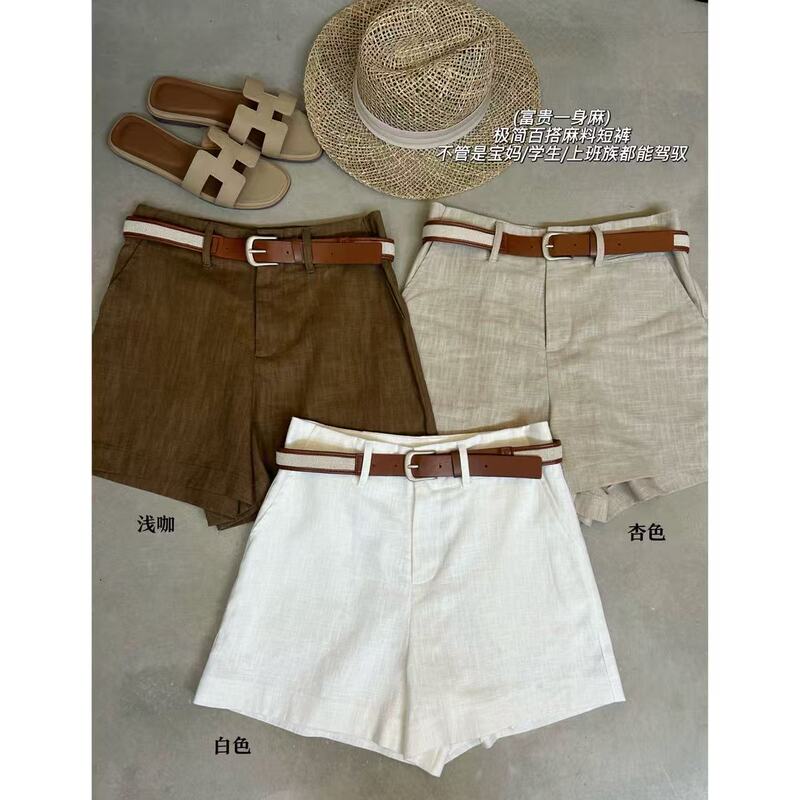 Bargain Find 0606【Nana's New Arrivals】Old Money Style Cotton and Linen Shorts - No Fading, No Returns, White Color Bargain Find 0606【Nana's New Arrivals】Old Money Style Cotton and Linen Shorts - No Fading, No Returns, White Color