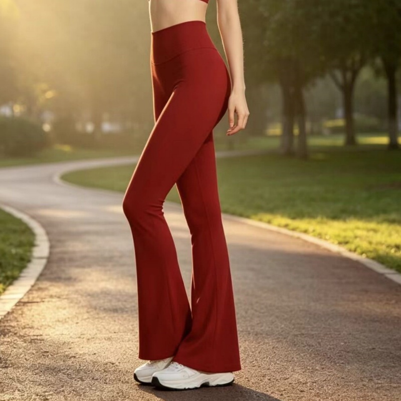 Sports Bell-Bottom Pants for Women, High-Waisted, Slimming, Yoga Wear, Pilates Dance Fitness Set, Comfortable Tight-Fitting Flared Pants