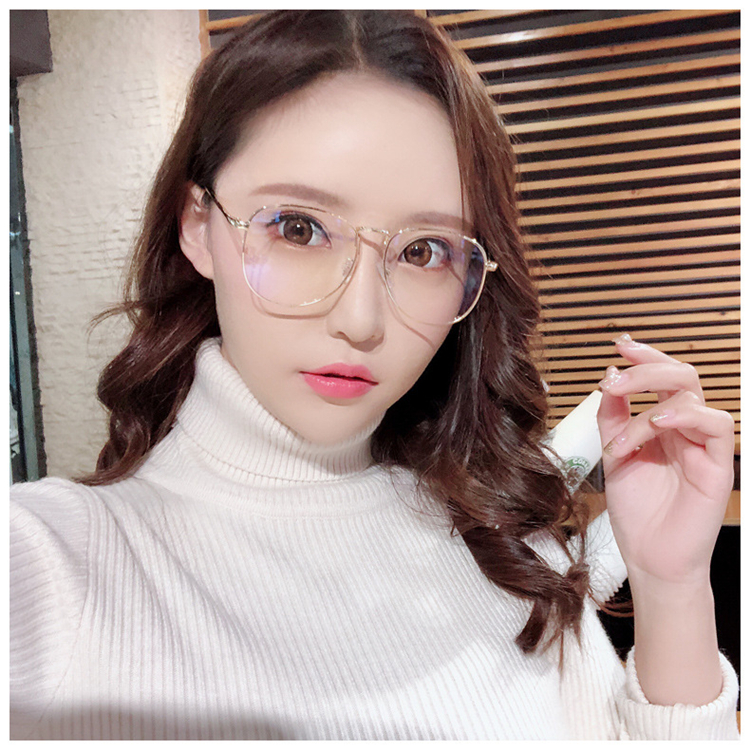 Kính gọng tròn gọng kính dành cho nam và nữ bằng kính hoàn thiện kim loại 0-100--200-250-300-400 độ - Kính khung trong kinh bao ve mat khoi anh sang xanh essilor