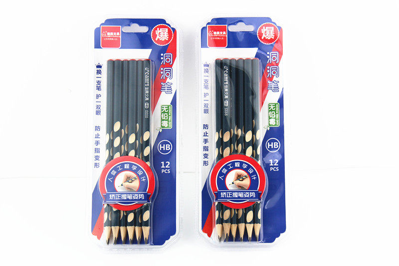 Jiamei 12 HB dongle pencil correction for children holding pencil wholesale triangular pole student pencil