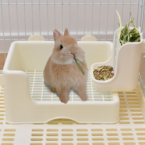 Raschge rabbit food bowl two-in-one rabbit bowl trough fixed anti-picking feeder chinchilla food feed box grass rack