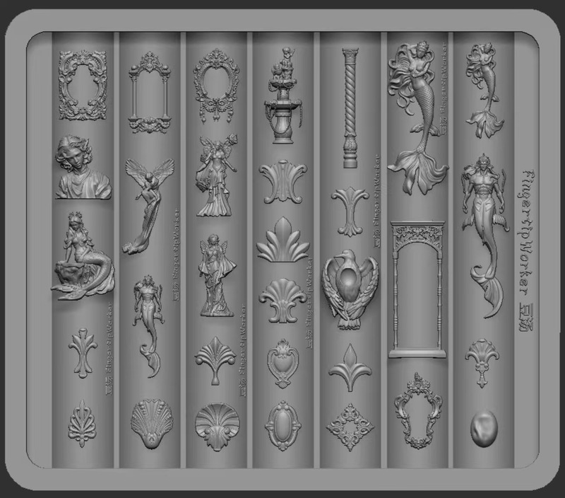 Foxfinger·Bean Soup New Style Ruin Sculpture Ultra-Exquisite Nail Art Mold Retro Foxfinger·Bean Soup New Style Ruin Sculpture Ultra-Exquisite Nail Art Mold Retro