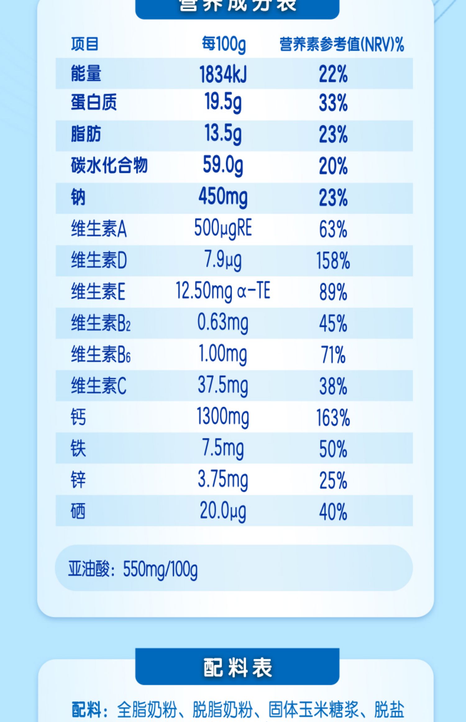 【伊利】欣活中老年营养奶粉900g*2罐