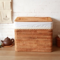 Vietnamese rattan woven bamboo woven bamboo frame snacks living room Japanese style rectangular large containing box basket
