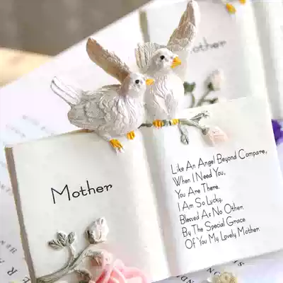 zakka mini retro bird Bible resin book home decoration Small Animal Mother's Day gift photo props