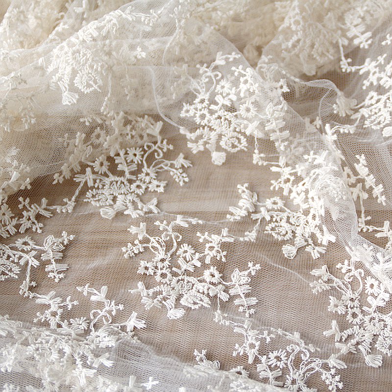 ZAKKA pure cotton embroidered water-lace fabric web yarn wedding dress with background fabric home decoration