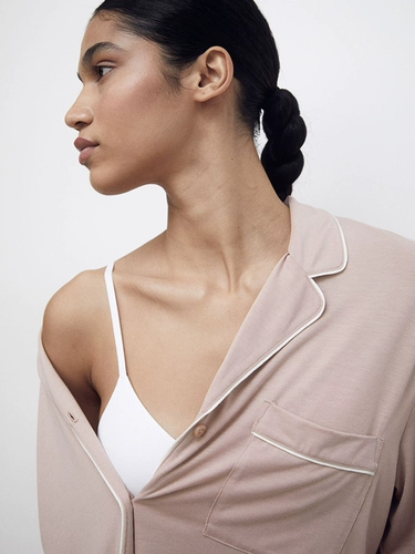 Летний шерстяной комплект подходит для мужчин и женщин, домашняя одежда, пижама, рубашка