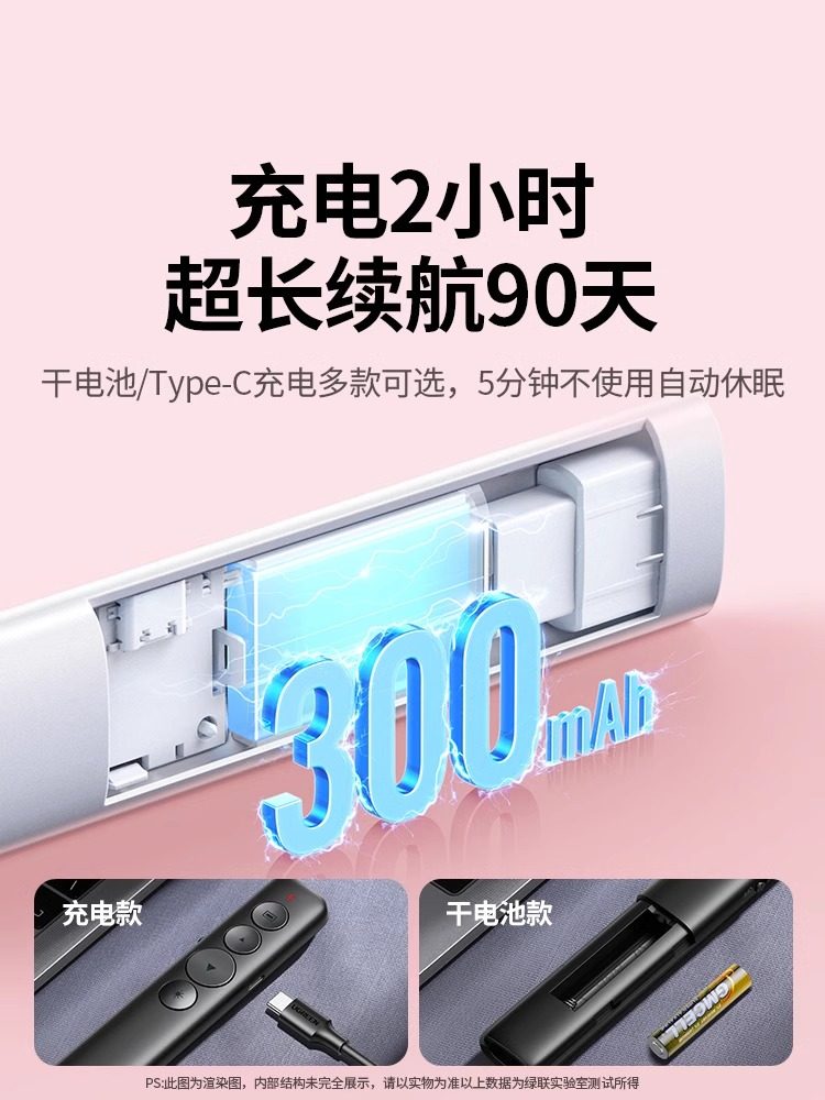 Greenlink Page-Turning Pen for Teachers, Multifunctional Laser Computer Ppt Remote Control Pen, Multimedia Projector for Teaching, Lectures, Speeches, Meetings, Slide Presentations, Electronic Whiteboard Dedicated Page-Turner, Rechargeable Model