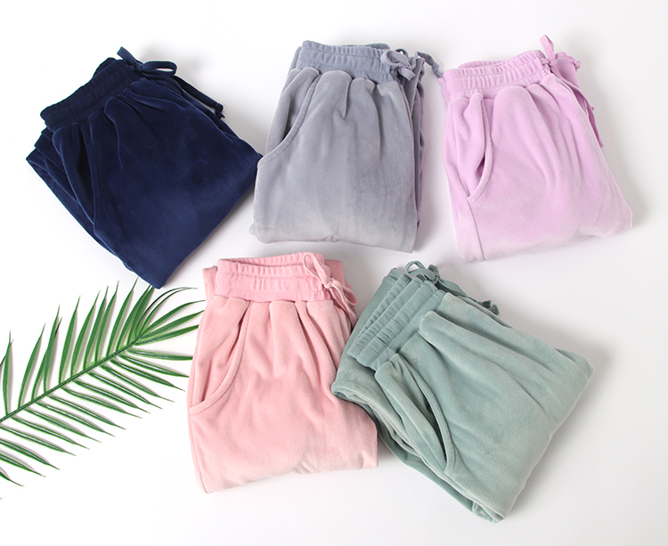 Mùa đông flannel đồ ngủ của phụ nữ chùm chân dày ấm đảo nhung chặt chẽ chân san hô lông cừu nhà quần nam quần quần nữ