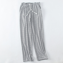 Modal pajamas womens spring and autumn thin loose sports yoga morning exercise stripes home pants trousers trousers can be worn in summer