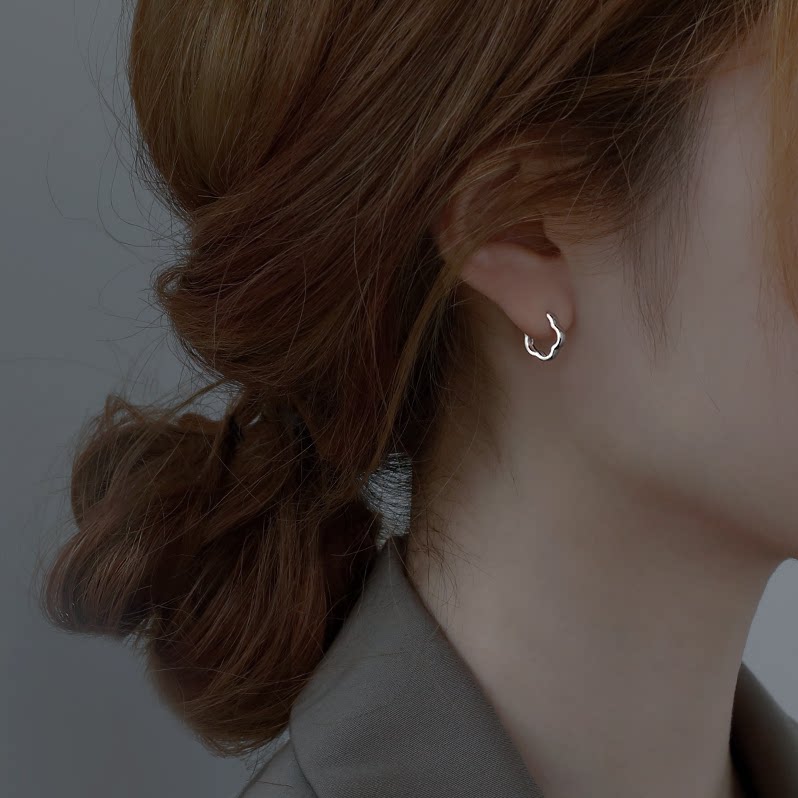 S925 S925 Sleeping silver - flower earbutton woman to take away 2022 new tide - design high - sense students to keep earrings