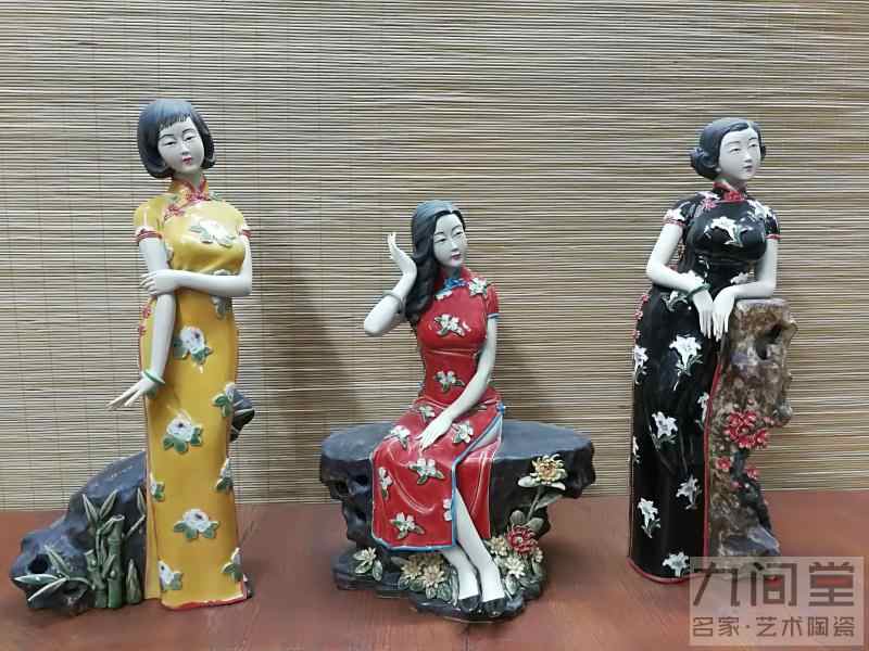 中国古美術品林偉東手製　精品　富貴 骨董 中国古美術 陶磁器 美人彫刻 アンティーク 置物 林偉東