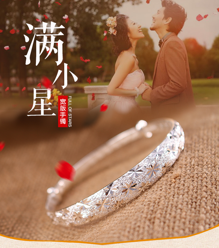 Vòng đeo tay bạc với phong cách starry bracelet trẻ em Nhật Bản và Hàn Quốc đơn giản mở bracelet trang sức món quà sinh nhật cho bạn gái