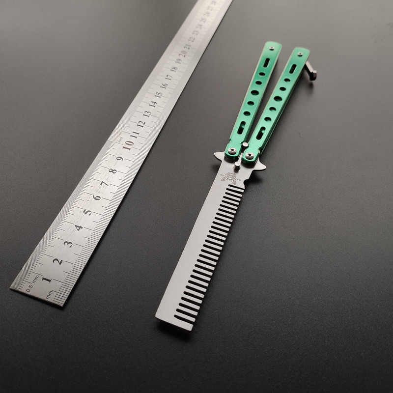 Color steel not open edge knives Military knife folding knife butterfly Throw Hand Knife Outdoor anti-body training A small knife cool and unopened