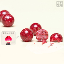 Cinnabar rough crystal single plant loose beads hand string female translucent purple gold sand Ox year of life year round beads male bracelet jewelry
