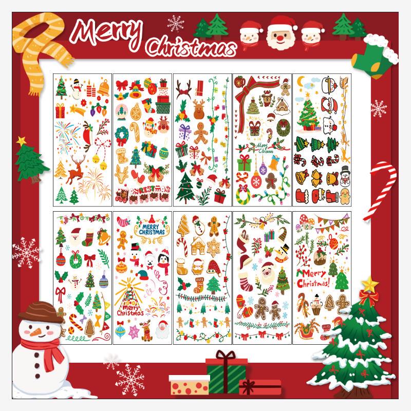 New Children's Cartoon Christmas Personalized Tattoo Stickers Cute Santa Claus Snowman Christmas Tree Temporary Tattoo Stickers New Children's Cartoon Christmas Personalized Tattoo Stickers Cute Santa Claus Snowman Christmas Tree Temporary Tattoo Stickers