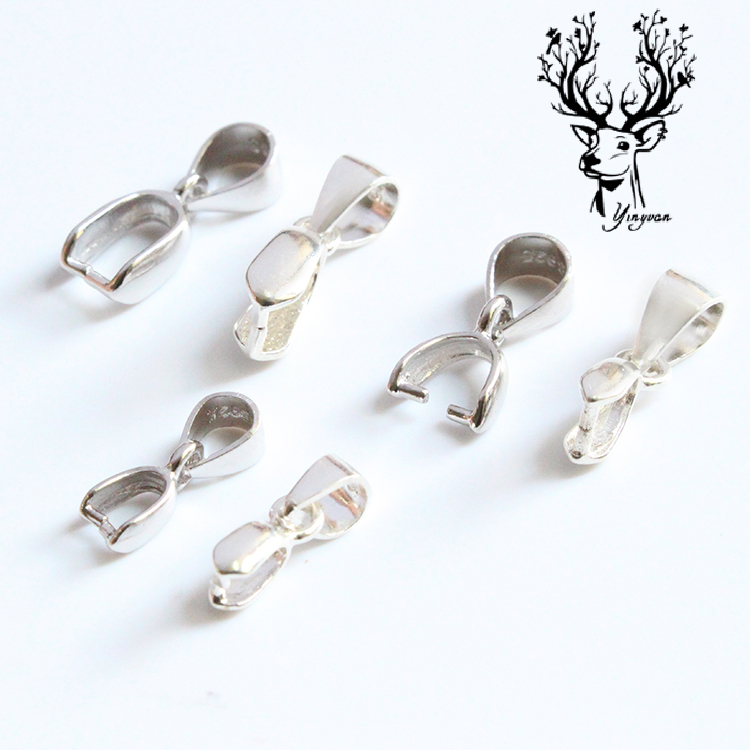 Gloss melon seed buckle clip pendant buckle crystal jade amber jade buckle S925 sterling silver handmade DIY accessories material