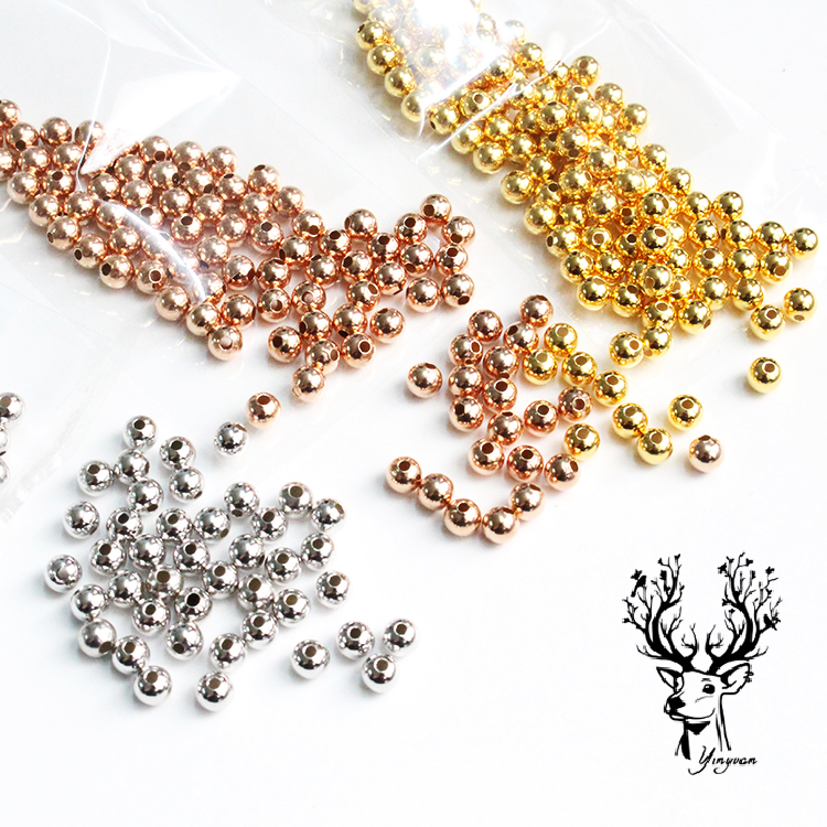 Silver - scattered pearl S925 pure silver plated gold rose gold ball hand - bead DIY accessories material