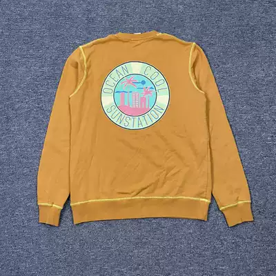 Dutch extravagant brand Scottish suda round neck Terry thick T-shirt coat wash print Hawaiian Style