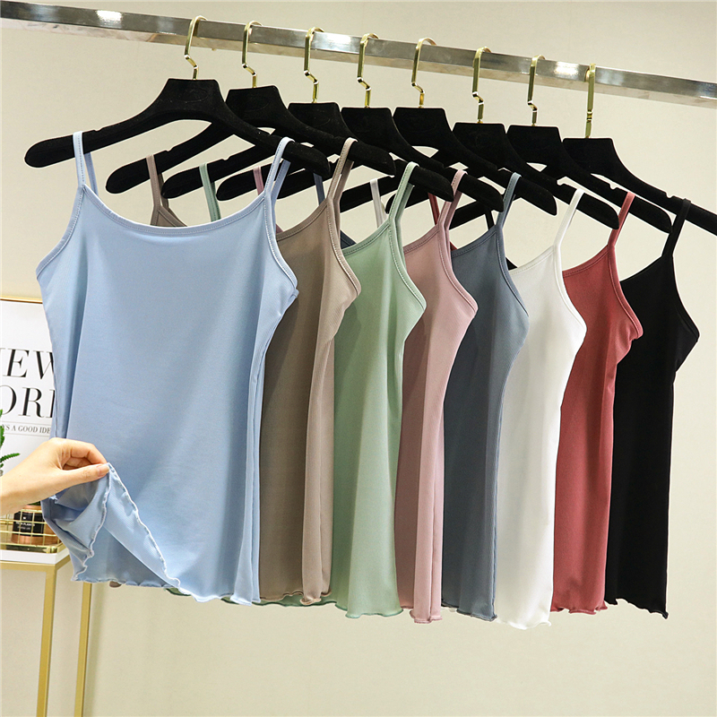 2024 Summer Modal Camisole Sleeveless Thin Ice Silk Base Shirt Plus Size Solid Color Versatile Outerwear Top