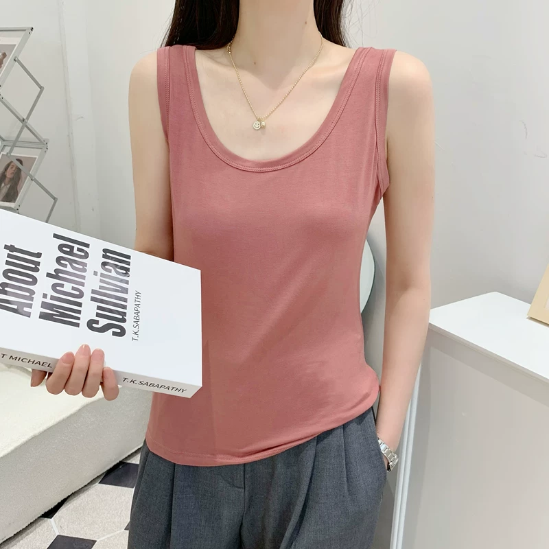 Базовый бесформенный топ без рукавов, утягивающий эффект, Slim fit, размер