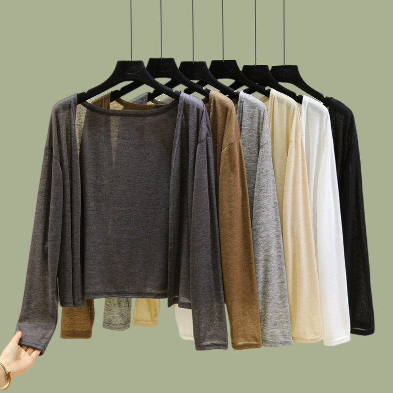 New Thin Short Cardigan Sun Protection Clothing for Women, Summer Long-Sleeved Shawl Jacket, Loose and Slimming, Versatile Air-Conditioning Shirt New Thin Short Cardigan Sun Protection Clothing for Women, Summer Long-Sleeved Shawl Jacket, Loose and Slimming, Versatile Air-Conditioning Shirt
