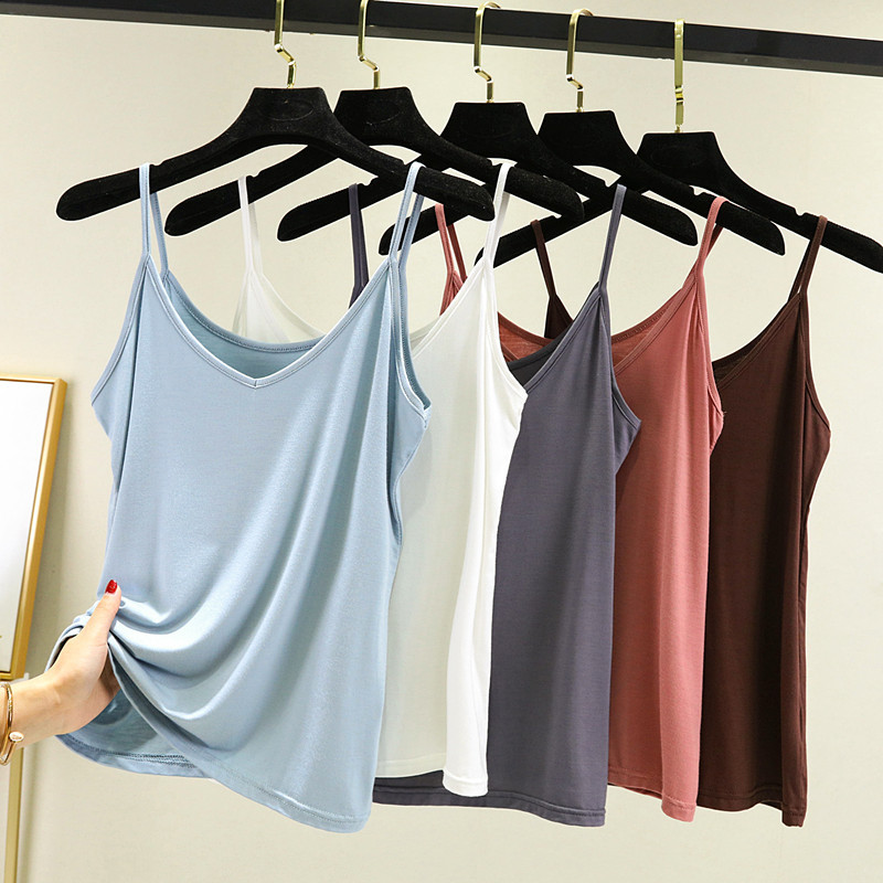 Modal Camisole for Women, Sleeveless V-Neck, Spring and Summer Inner Wear, Slimming Base Shirt, Plus Size, Thin Top, Vest Modal Camisole for Women, Sleeveless V-Neck, Spring and Summer Inner Wear, Slimming Base Shirt, Plus Size, Thin Top, Vest