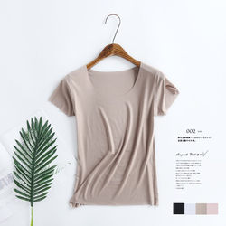 Seamless short-sleeved T-shirt women's summer thin top simple slim fit large size inner versatile round neck modal bottoming shirt
