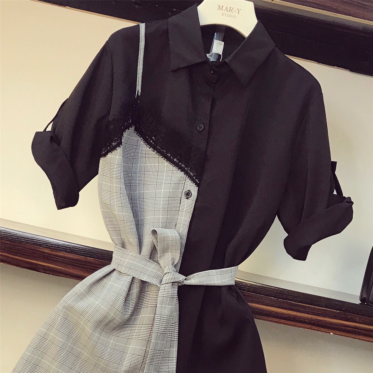 High end large size women's dress 2022 new spring summer dress Fat mm Aging Heart Machine slim cover Belly Shirt Foreign Dress