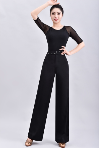 Jubilant choreography High waist trousers Morden dance broadlegged pants Charratin Dance Skill Dance Pants Women New National Mark Social Dance