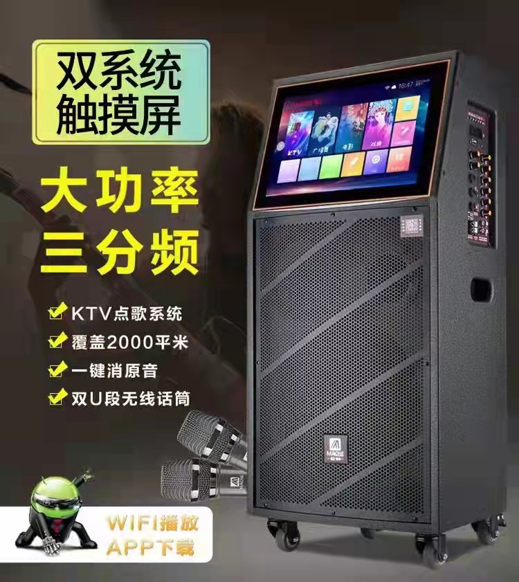 Manlon Square Dance Outdoor Performance Sound Point Song Machine Home Cinema KTV Internet with display Rover speaker
