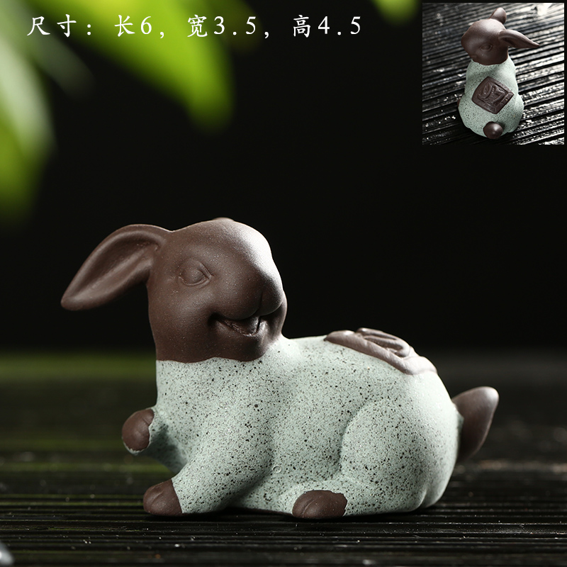 Dễ thương nhà sư nhỏ sáng tạo xe trà thú cưng chậu hoa trang trí búp bê thỏ bốn không có bàn trà bộ Zen trang trí phòng khách nhà ống