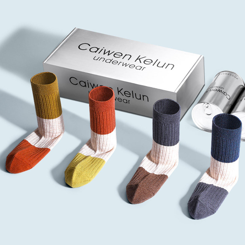 Socks Women's mid-tube socks Autumn and winter thickened cold warm women's warm socks Winter long tube wool ring moon stockings