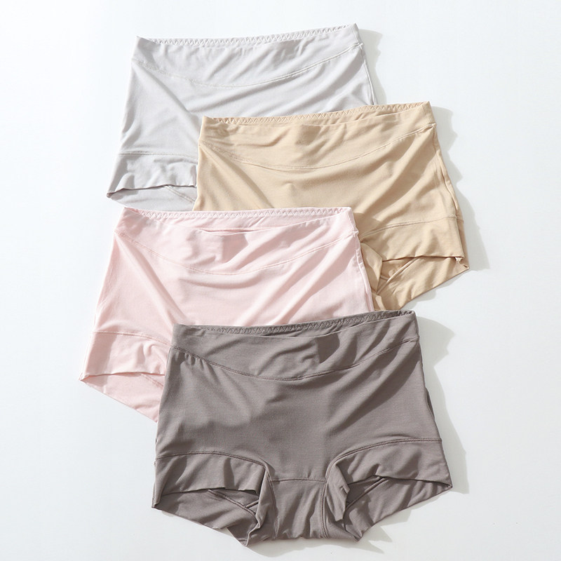 Panties Woman Modale High waist collection belly pack hip light and thin anti-light beating bottom lady Jane approximately soft and large size 4-corner pants