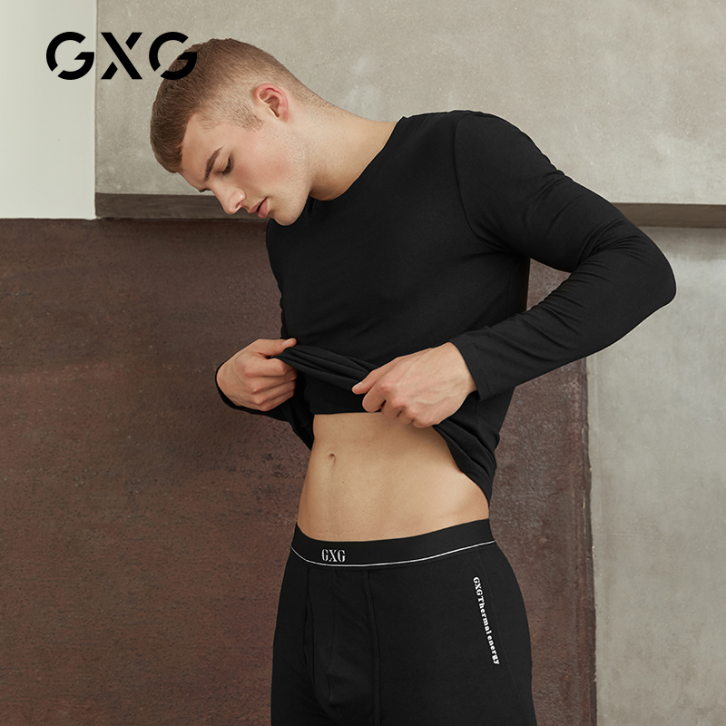 GXG mens nhiệt đồ lót bộ ấm thoải mái dày dày Đức nhung quần mùa thu tròn cổ áo mens thiết mùa đông.