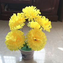 Clear flower branches imitate the cemetery of the chrysanthemum bouquettes to decorate the mausoleum sacrifice and fake grave sweeping plastic silk flower sacrifice supplies