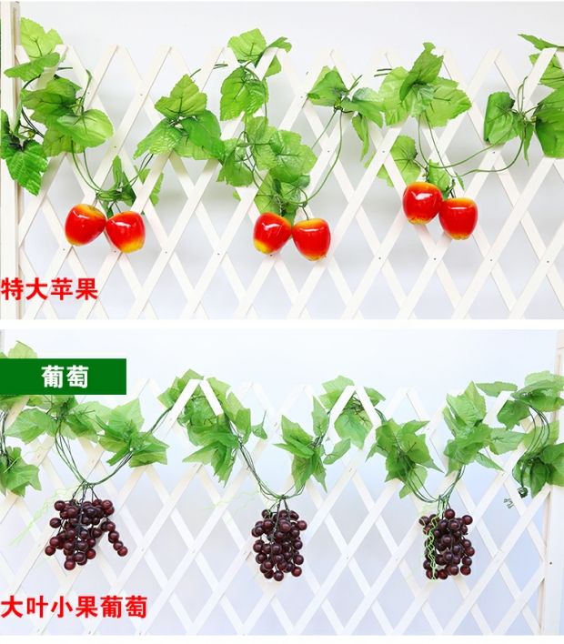 Mô phỏng hoa quả mây giả hoa nho nho lá trần trần trang trí ống nhựa hoa cây xanh lá cây treo tường - Hoa nhân tạo / Cây / Trái cây cây xanh giả