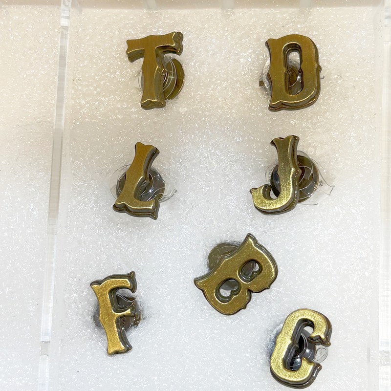 In Stock Crocs Gold Letter Shoe Charms Vintage Crocs Jibbitz Clog Charms