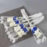 Серебряный, синий, с медвежатами