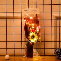 Подсолнух 1 роза + лампа + сумка красная