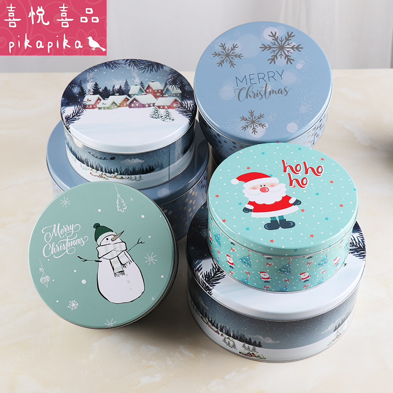 Christmas cookies packaging iron box Snack Candy Pastry Baking gift storage tinplate box