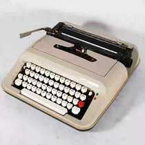 Spanish antique Olivetti Lettera34 vintage mechanical English typewriter from 1950 that can be used