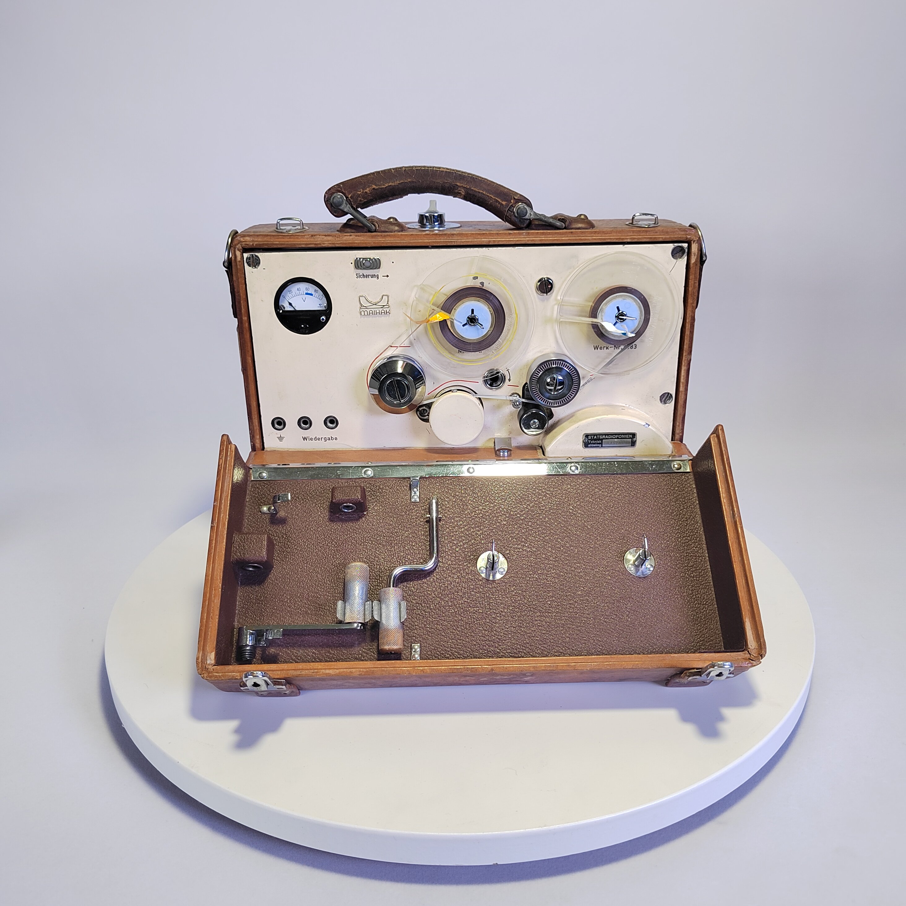 欧洲古董Maihak MMK3手摇开盘磁带录音开盘机功能ok文旅馆藏摆件评价- 淘宝网